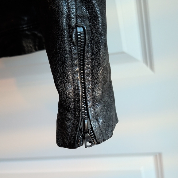 rag & bone Shimmering Black Leather Jacket - Picture 5 of 7